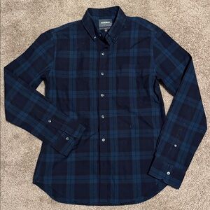 Bonobos Men's Navy Plaid Button Down Shirt